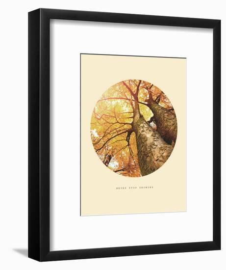 Inspirational Circle Design - Autumn Trees: Never Stop Growing-Subbotina Anna-Framed Art Print