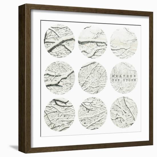 Inspirational Circle Design - Snowy Branches-WizData-Framed Premium Giclee Print