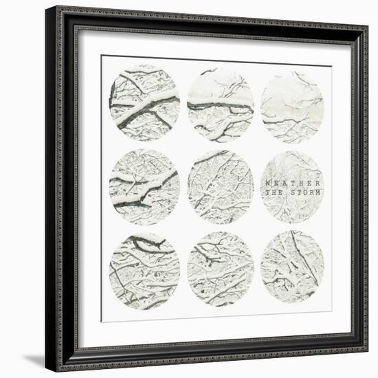 Inspirational Circle Design - Snowy Branches-WizData-Framed Premium Giclee Print