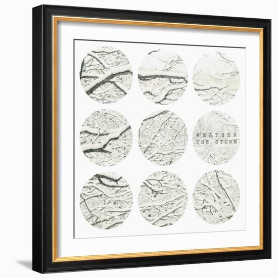Inspirational Circle Design - Snowy Branches-WizData-Framed Premium Giclee Print