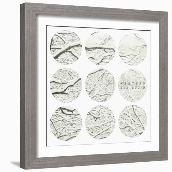 Inspirational Circle Design - Snowy Branches-WizData-Framed Art Print