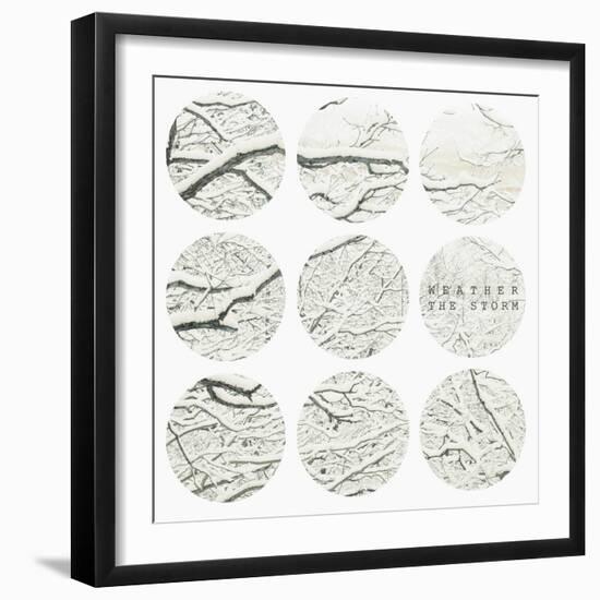 Inspirational Circle Design - Snowy Branches-WizData-Framed Art Print