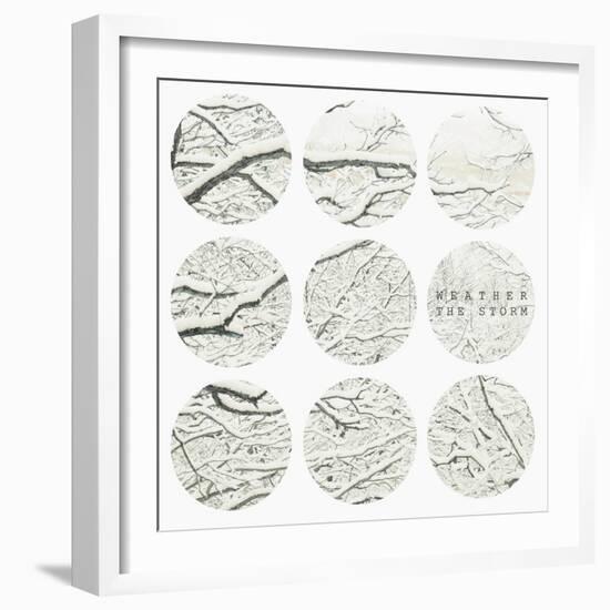 Inspirational Circle Design - Snowy Branches-WizData-Framed Art Print