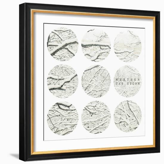 Inspirational Circle Design - Snowy Branches-WizData-Framed Art Print