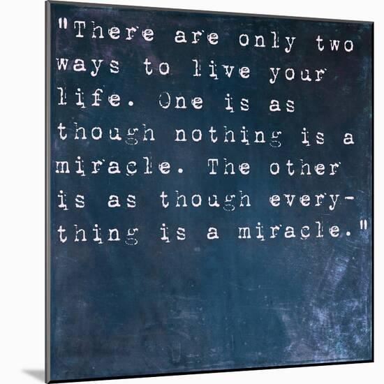 Inspirational Quote By Albert Einstein On Earthy Blue Background-nagib-Mounted Art Print