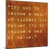 Inspirational Quote By Albert Einstein On Earthy Brown Background-nagib-Mounted Art Print