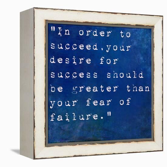 Inspirational Quote By Bill Cosby On Earthy Blue Background-nagib-Framed Stretched Canvas