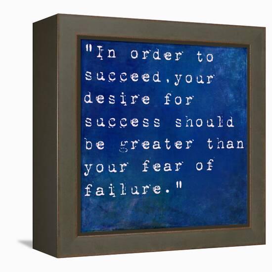 Inspirational Quote By Bill Cosby On Earthy Blue Background-nagib-Framed Stretched Canvas