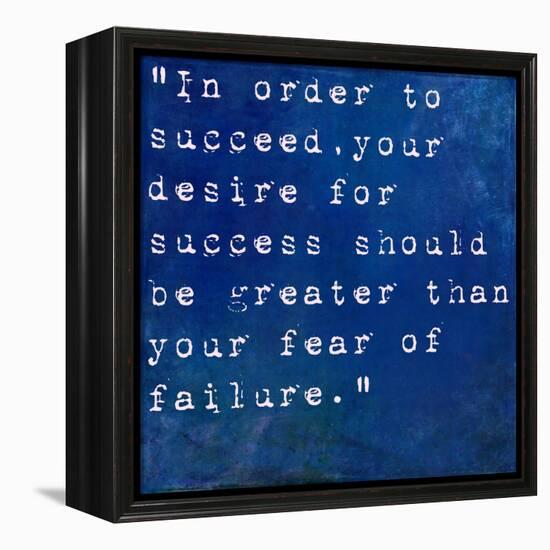 Inspirational Quote By Bill Cosby On Earthy Blue Background-nagib-Framed Stretched Canvas