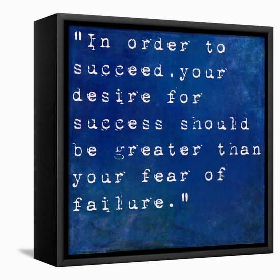 Inspirational Quote By Bill Cosby On Earthy Blue Background-nagib-Framed Stretched Canvas