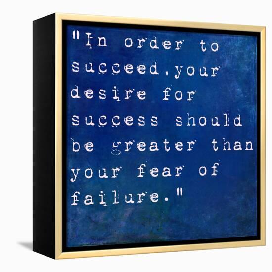 Inspirational Quote By Bill Cosby On Earthy Blue Background-nagib-Framed Stretched Canvas