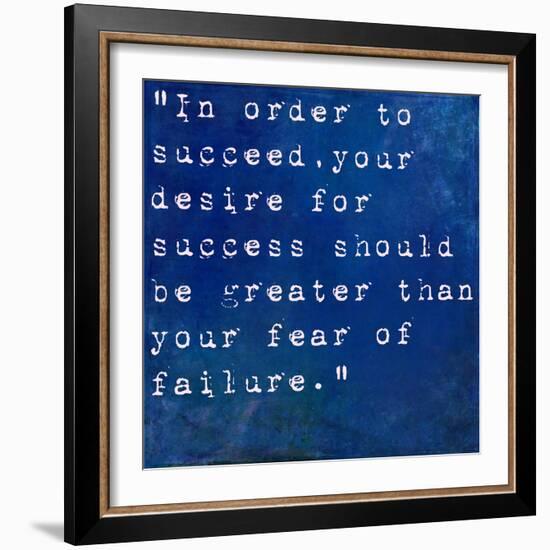 Inspirational Quote By Bill Cosby On Earthy Blue Background-nagib-Framed Art Print