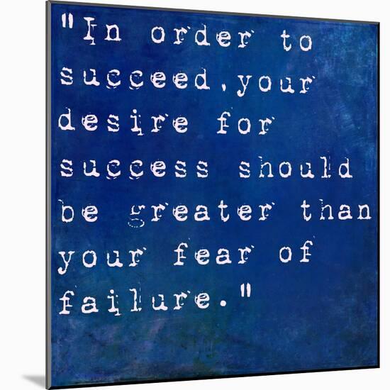 Inspirational Quote By Bill Cosby On Earthy Blue Background-nagib-Mounted Art Print