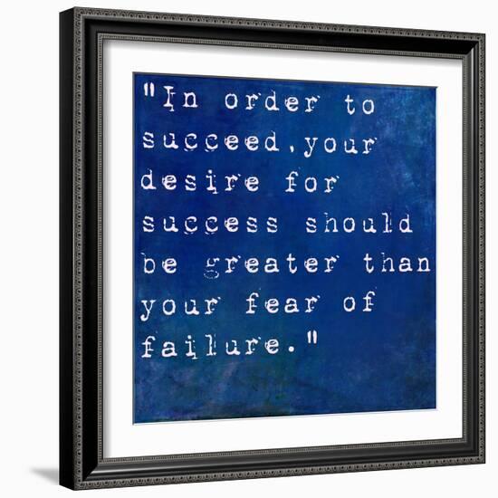 Inspirational Quote By Bill Cosby On Earthy Blue Background-nagib-Framed Art Print