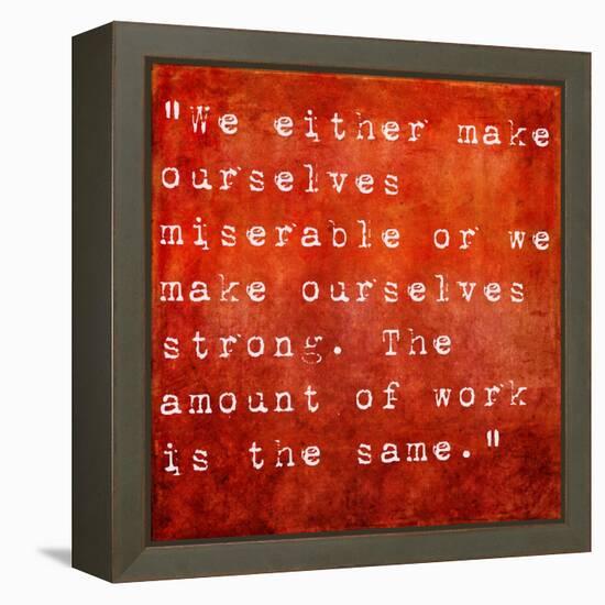 Inspirational Quote By Carlos Castaneda On Earthy Red Background-nagib-Framed Stretched Canvas