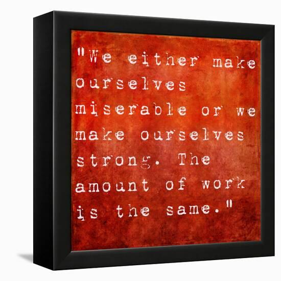 Inspirational Quote By Carlos Castaneda On Earthy Red Background-nagib-Framed Stretched Canvas