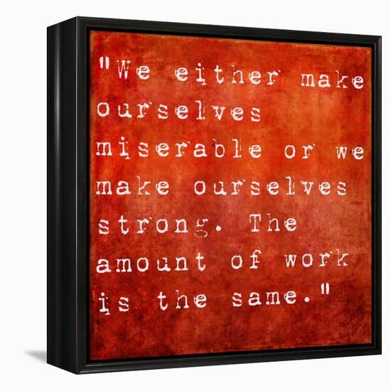 Inspirational Quote By Carlos Castaneda On Earthy Red Background-nagib-Framed Stretched Canvas