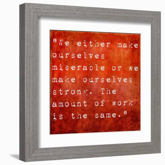 Inspirational Quote By Carlos Castaneda On Earthy Red Background-nagib-Framed Art Print