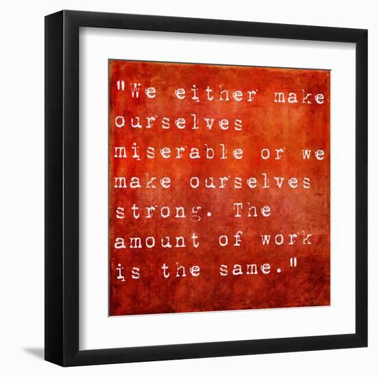 Inspirational Quote By Carlos Castaneda On Earthy Red Background-nagib-Framed Art Print