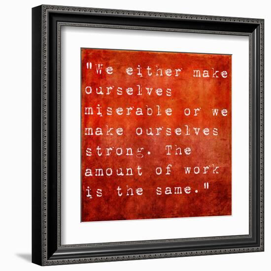 Inspirational Quote By Carlos Castaneda On Earthy Red Background-nagib-Framed Art Print