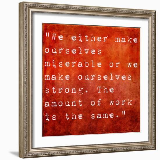 Inspirational Quote By Carlos Castaneda On Earthy Red Background-nagib-Framed Art Print