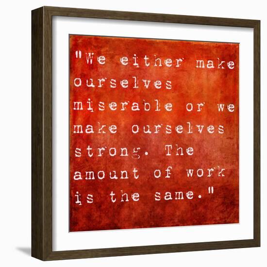 Inspirational Quote By Carlos Castaneda On Earthy Red Background-nagib-Framed Art Print