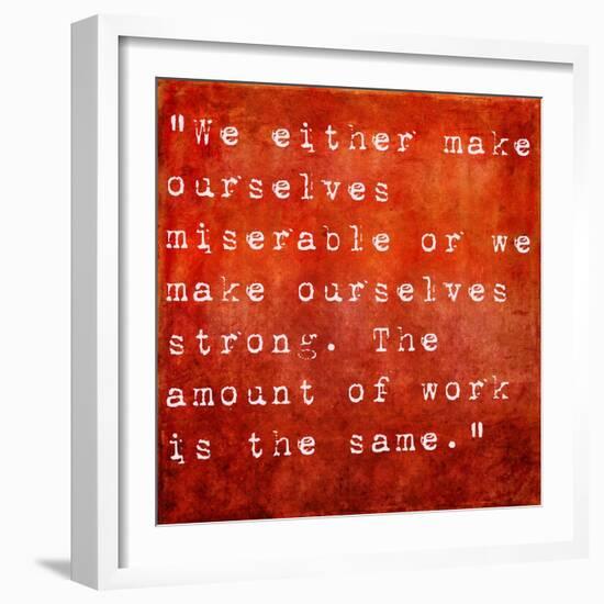 Inspirational Quote By Carlos Castaneda On Earthy Red Background-nagib-Framed Art Print