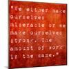 Inspirational Quote By Carlos Castaneda On Earthy Red Background-nagib-Mounted Art Print