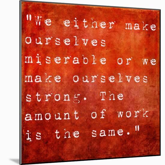 Inspirational Quote By Carlos Castaneda On Earthy Red Background-nagib-Mounted Art Print