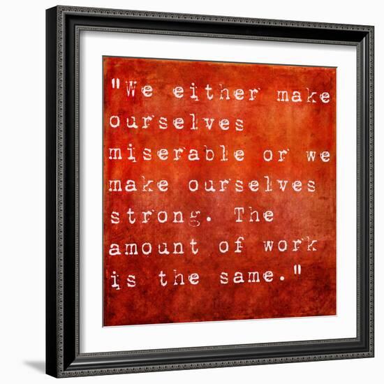 Inspirational Quote By Carlos Castaneda On Earthy Red Background-nagib-Framed Art Print