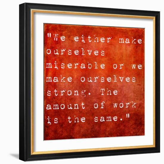 Inspirational Quote By Carlos Castaneda On Earthy Red Background-nagib-Framed Art Print