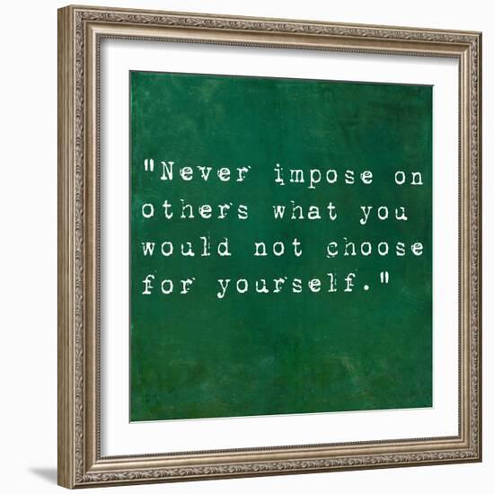 Inspirational Quote By Confucius On Earthy Background-nagib-Framed Art Print