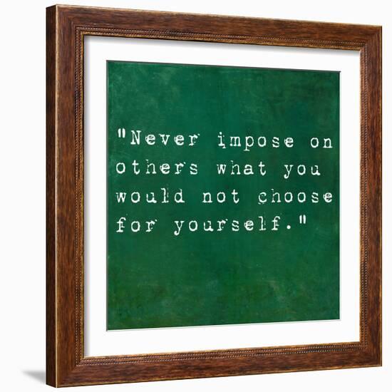 Inspirational Quote By Confucius On Earthy Background-nagib-Framed Art Print