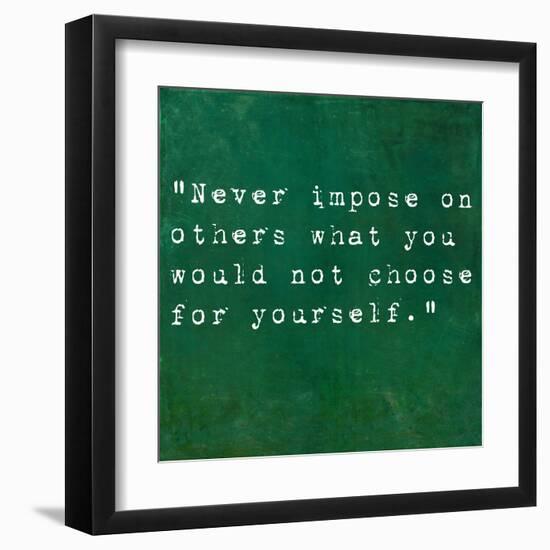 Inspirational Quote By Confucius On Earthy Background-nagib-Framed Art Print