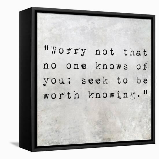 Inspirational Quote By Confucius On Earthy Background-nagib-Framed Stretched Canvas