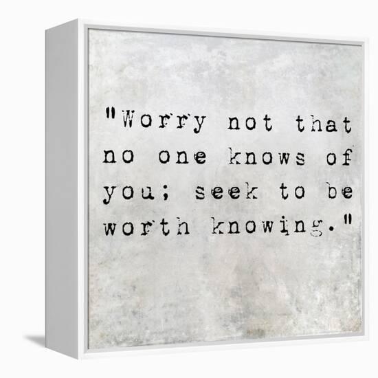 Inspirational Quote By Confucius On Earthy Background-nagib-Framed Stretched Canvas