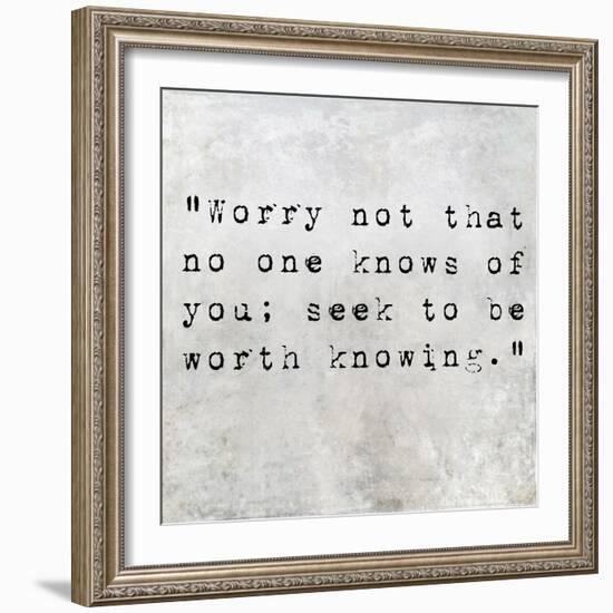 Inspirational Quote By Confucius On Earthy Background-nagib-Framed Art Print