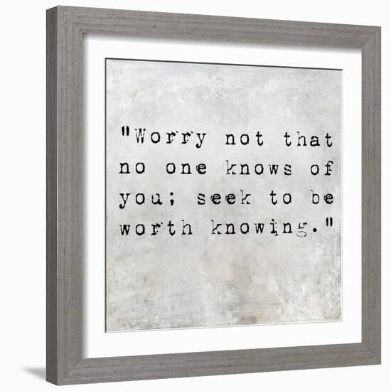 Inspirational Quote By Confucius On Earthy Background-nagib-Framed Art Print