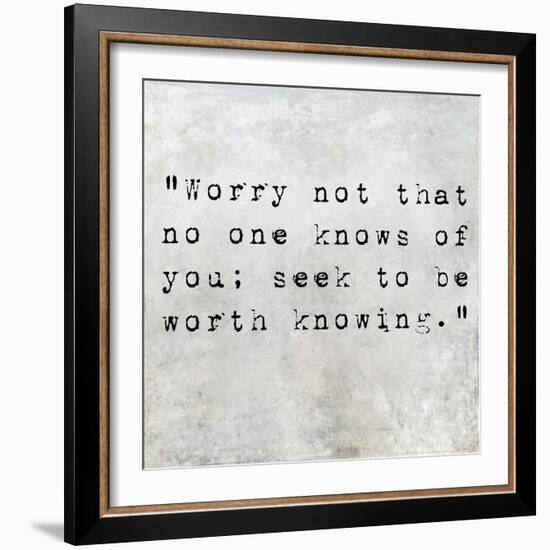 Inspirational Quote By Confucius On Earthy Background-nagib-Framed Art Print