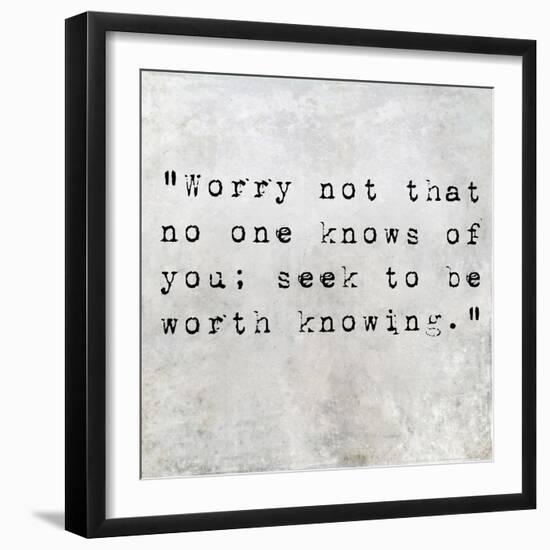 Inspirational Quote By Confucius On Earthy Background-nagib-Framed Art Print