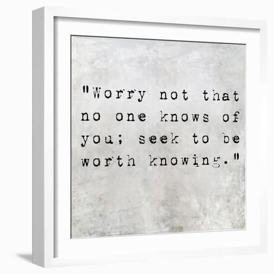 Inspirational Quote By Confucius On Earthy Background-nagib-Framed Art Print