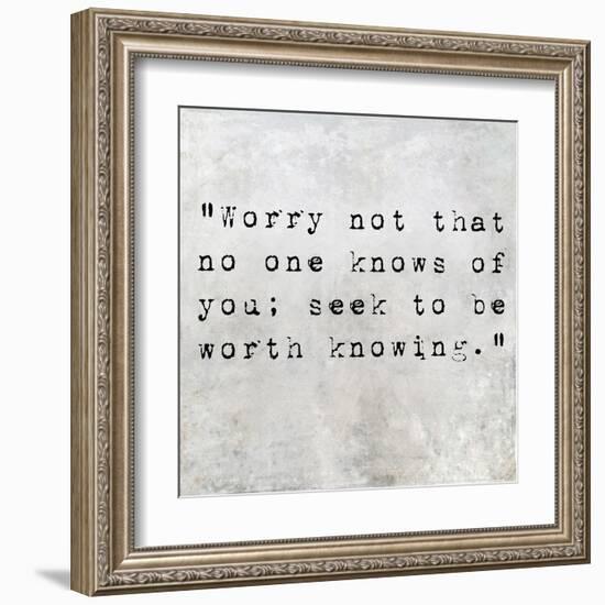 Inspirational Quote By Confucius On Earthy Background-nagib-Framed Art Print