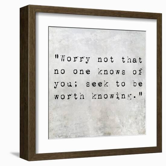 Inspirational Quote By Confucius On Earthy Background-nagib-Framed Art Print