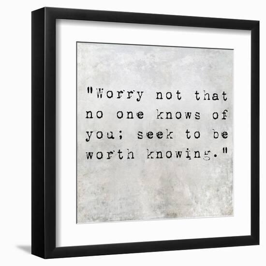 Inspirational Quote By Confucius On Earthy Background-nagib-Framed Art Print