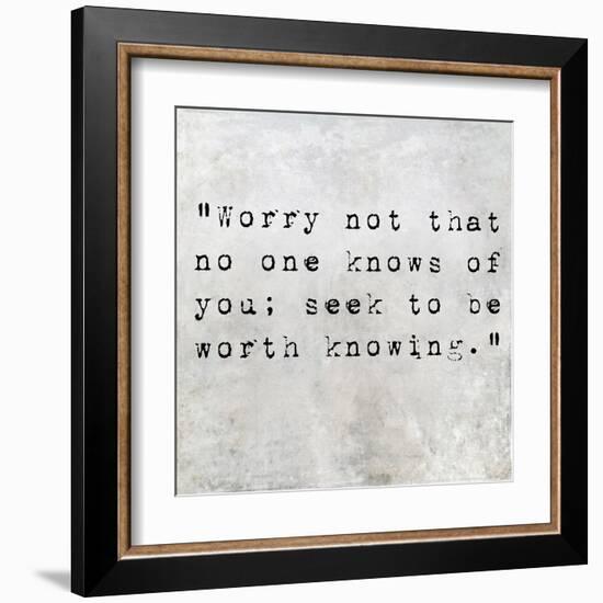 Inspirational Quote By Confucius On Earthy Background-nagib-Framed Art Print