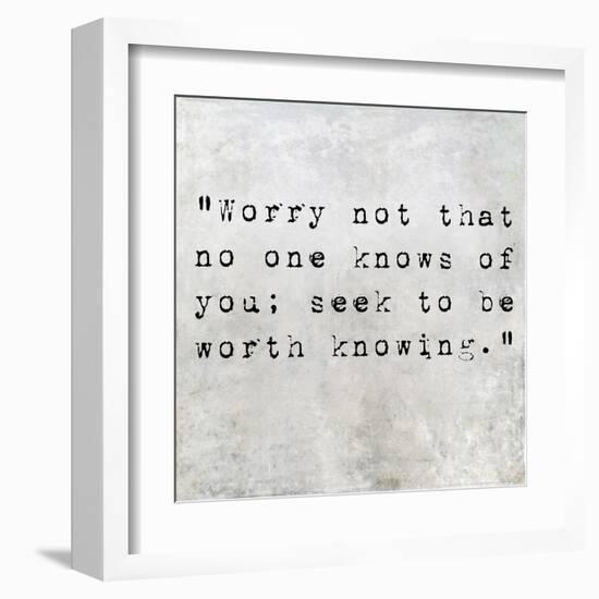 Inspirational Quote By Confucius On Earthy Background-nagib-Framed Art Print