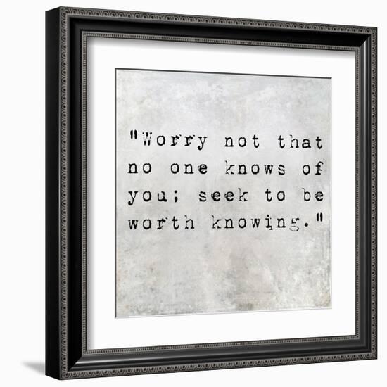 Inspirational Quote By Confucius On Earthy Background-nagib-Framed Art Print