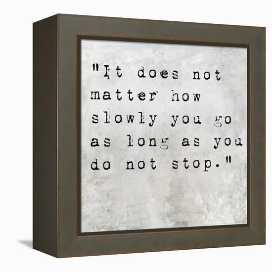 Inspirational Quote By Confucius On Earthy Background-nagib-Framed Stretched Canvas