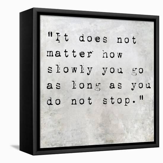 Inspirational Quote By Confucius On Earthy Background-nagib-Framed Stretched Canvas