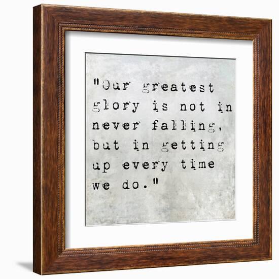 Inspirational Quote By Confucius On Earthy Background-nagib-Framed Art Print